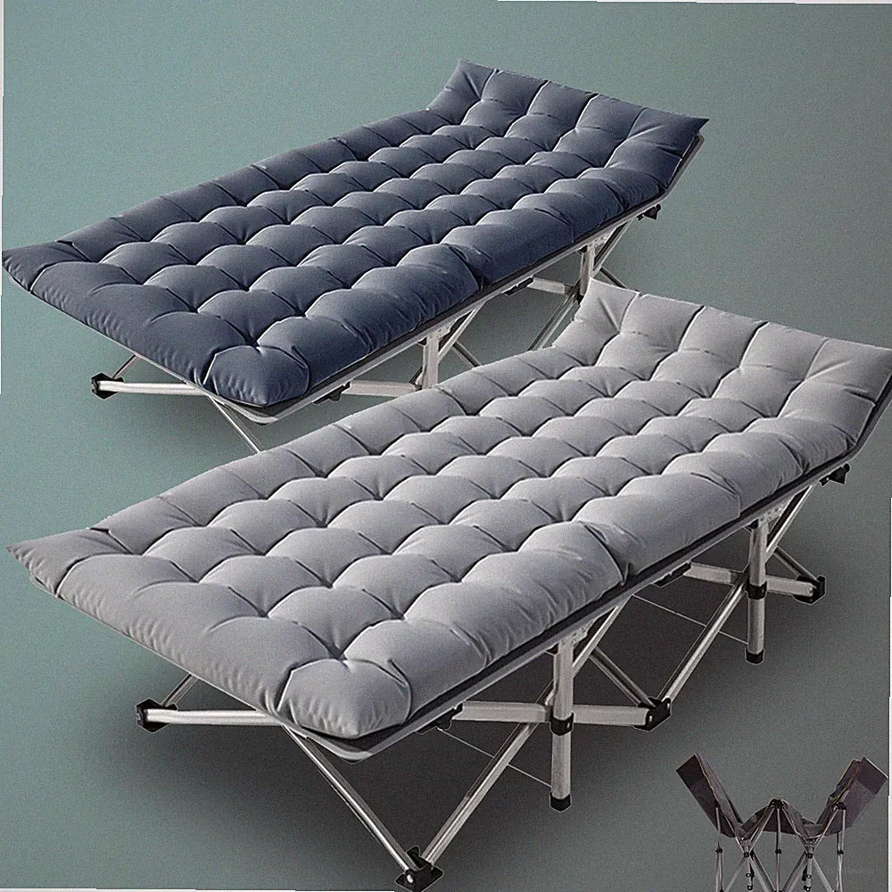 Adults Folding Sleeping Cot Guest Bed Heavy Duty Portable Cots Camping with Mat