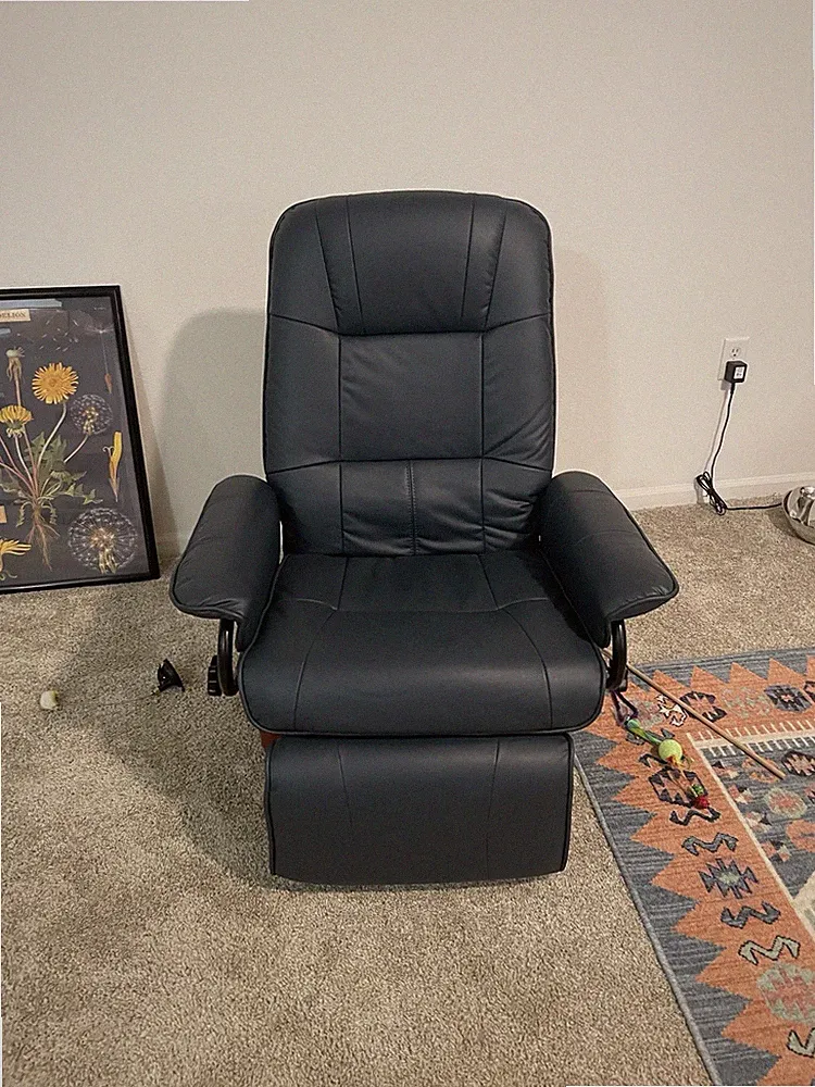 HOMCOM Swivel Recliner Chair with Footrest and Armrest for Living Room
