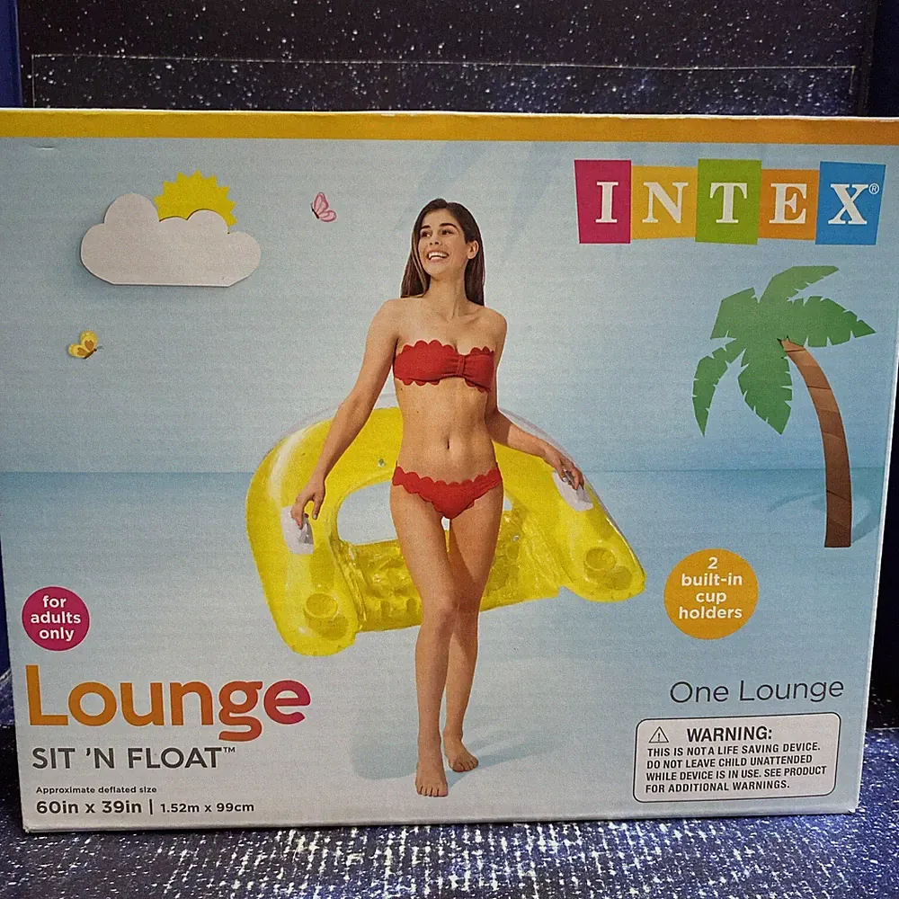 INTEX Sit 'N Float Inflatable Floating Swimming Pool Adult Lounge Chair