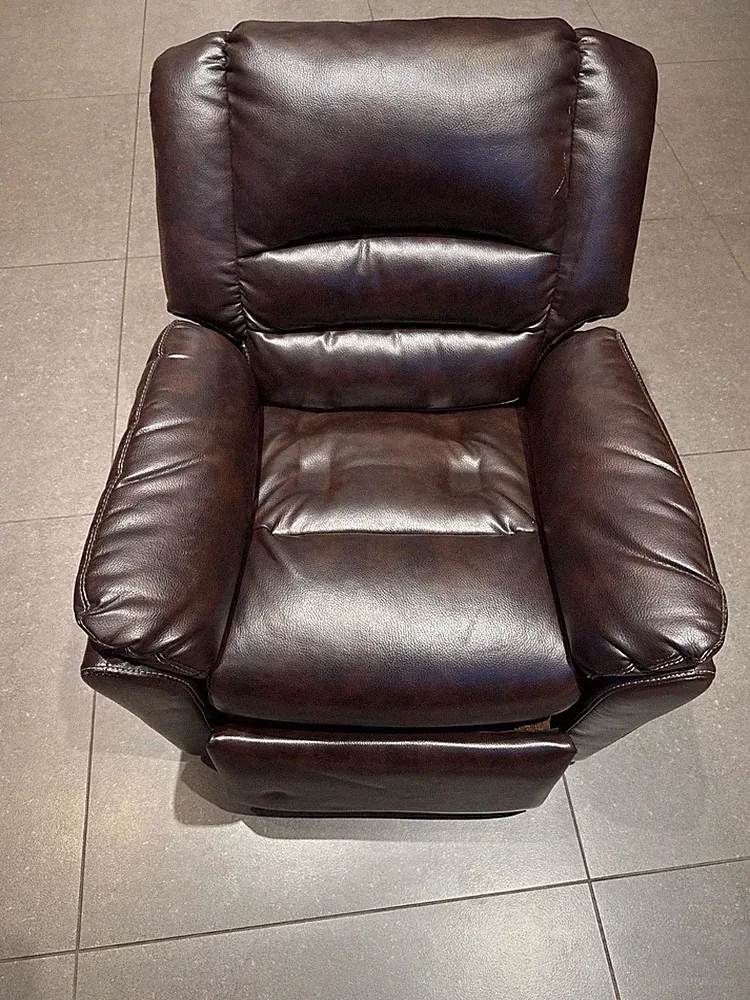 Kids Brown Leather Recliner Lazy Boy Chair Seat