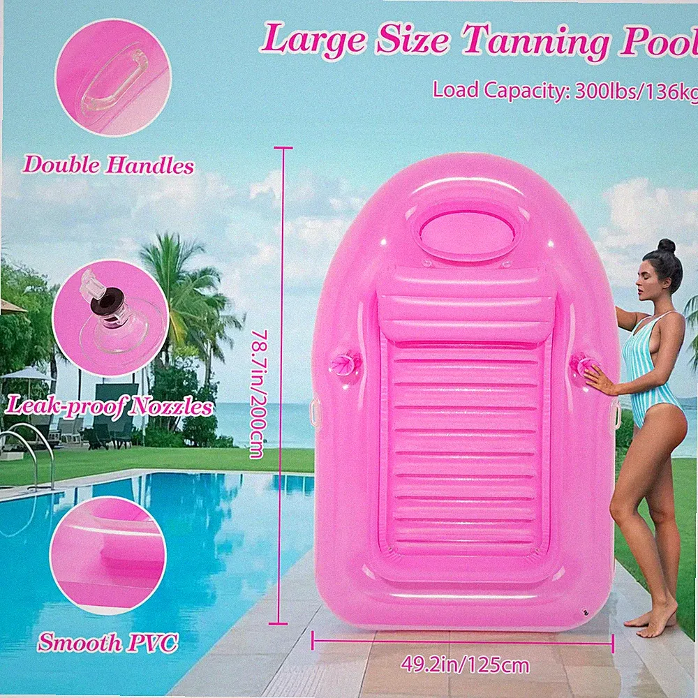Moko Inflatable Tanning Pool Lounge Float Pool Floats Adult Boat with Ice Bar an