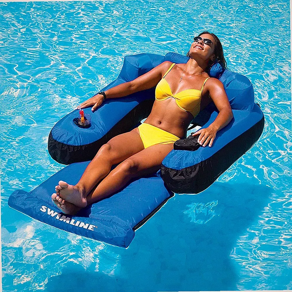 Pool Floats With Cup Holders For Adults Inflatable Lounge Chair Home Summer Fun