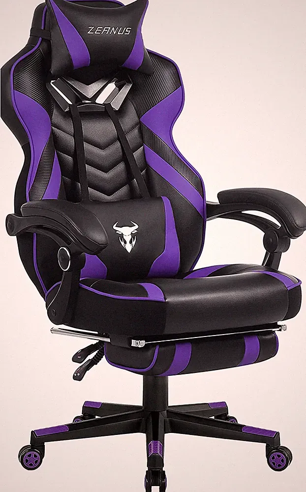 Purple Gaming Chair Reclining Computer Chair with Footrest
